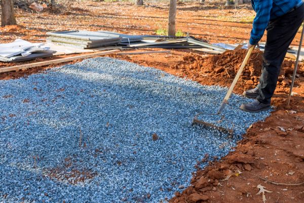 Shed Gravel Pad Laying